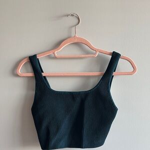 aritzia turquoise green blue babaton sculpt knit tank crop top